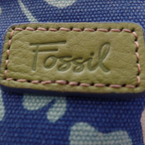 Fossil Floral Pouch Canvas Makeup Cosmetic Oval Bag - Picture 2 of 6